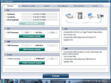 GDS VCI Software Version for Kia E-H-03-12 and for Hyundai E-H-03-11