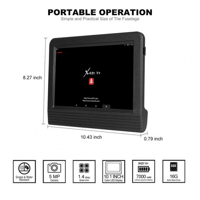 X-431 X431 V+ lancement global original X-431 X431 V+ de version de la Tablette 100% d'écran de 10,1 pouces Tablette Bluetoot d'écran de 10,1 pouces