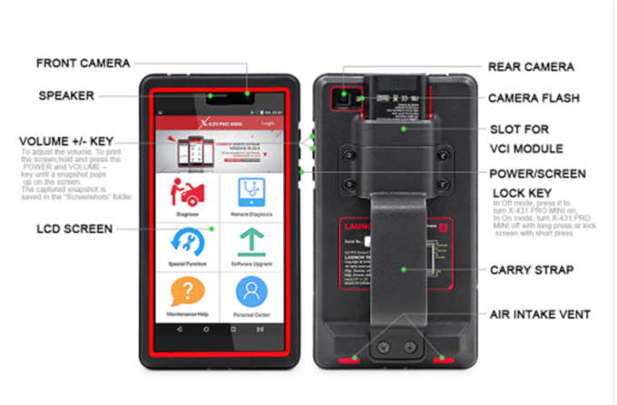 ECU du pro scanner automatique 6,98' de 6,98 de pouce du pour X431 mini pour du LANCEMENT X431 pro mini plein appui de pouce Bluetooth/Wifi X-431 pro