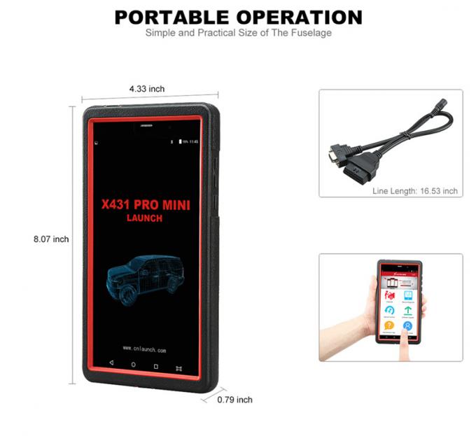 ECU du pro scanner automatique 6,98' de 6,98 de pouce du pour X431 mini pour du LANCEMENT X431 pro mini plein appui de pouce Bluetooth/Wifi X-431 pro