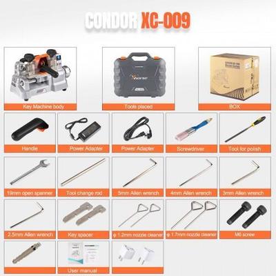 Xhorse Condor XC-009 XC009 XC 009 Key Cutting Machine for Single-Sided and Double-sided Keys with Battery