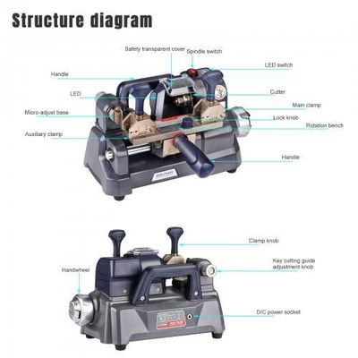 2025 Xhorse Dolphin XP-008 XP008 Key Cutting Machine Mini Mechanical for Special Bit/ Double Bit Keys