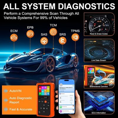 Xtruck 819 OBD2 Scanner Car Diagnostic Tool with Wireless Range up to 10 Meters for Fault Code Diagnosis and Real-Time Data Monitoring