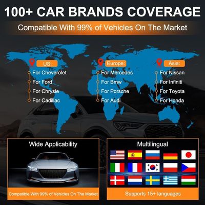 Xtruck 819 OBDII Diagnostic Scanner with 9 Major Protocols Support 2.8-inch IPS Display and 16-pin OBDII Connector for Post-2000 Vehicles