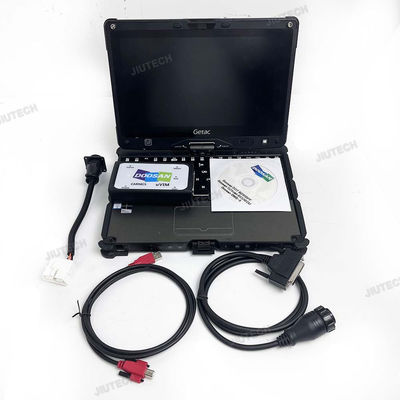 Forklift  For Doosan uvim + Getac V110 laptop Excavator Engine Fault Detector DDT SCR DPF DCU ECU Scanner Fault Diagnostic Tool