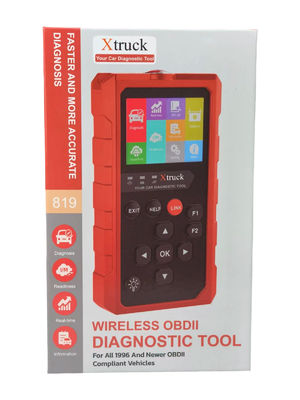 Xtruck 819 OBD2 Scanner Outil de diagnostic automobile avec 9 protocoles majeurs Prise en charge d'un écran IPS de 2,8 pouces et d'un connecteur OBDII à 16 broches