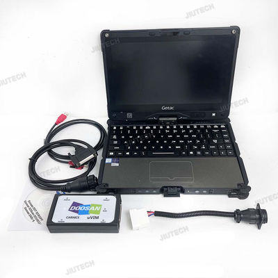 Forklift  For Doosan uvim + Getac V110 laptop Excavator Engine Fault Detector DDT SCR DPF DCU ECU Scanner Fault Diagnostic Tool
