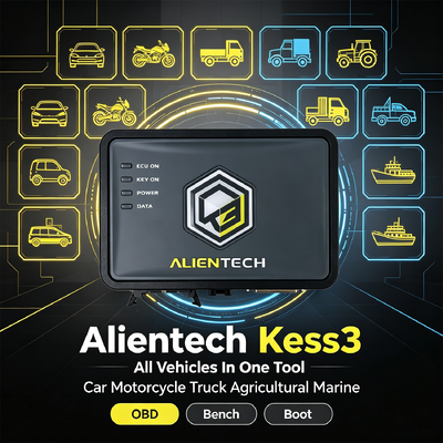 Plateforme de réglage d'ECU Alientech KESS V3 avec démarrage de banc OBD en trois modes 7x microprocesseur plus rapide et 10x transfert de fichiers plus rapide