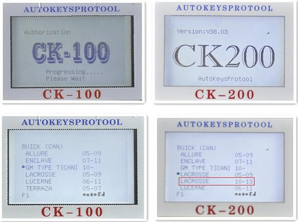 CK200 comparent à CK100 1